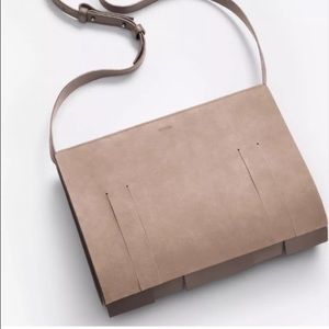 New Vince Fringe Mini Suede Shoulder Bag Stone